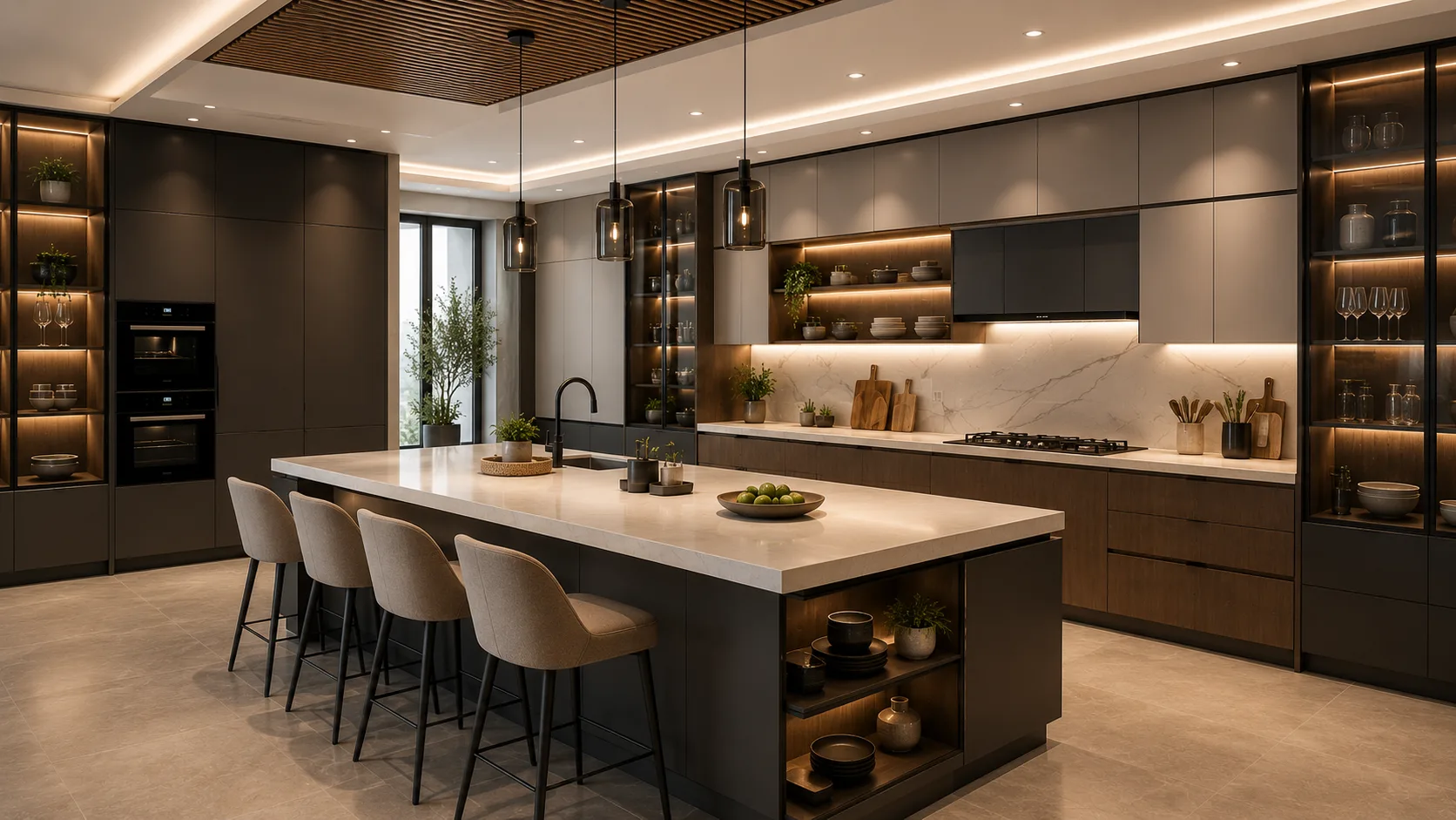 مطبخ حديث ضمن صفحة تصميم وتنفيذ المطابخ